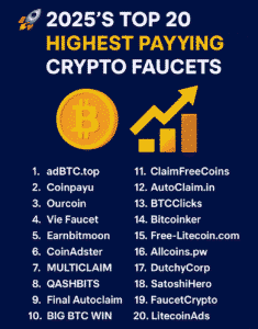 Top 20 Highest Paying Crypto Faucets in 2025
